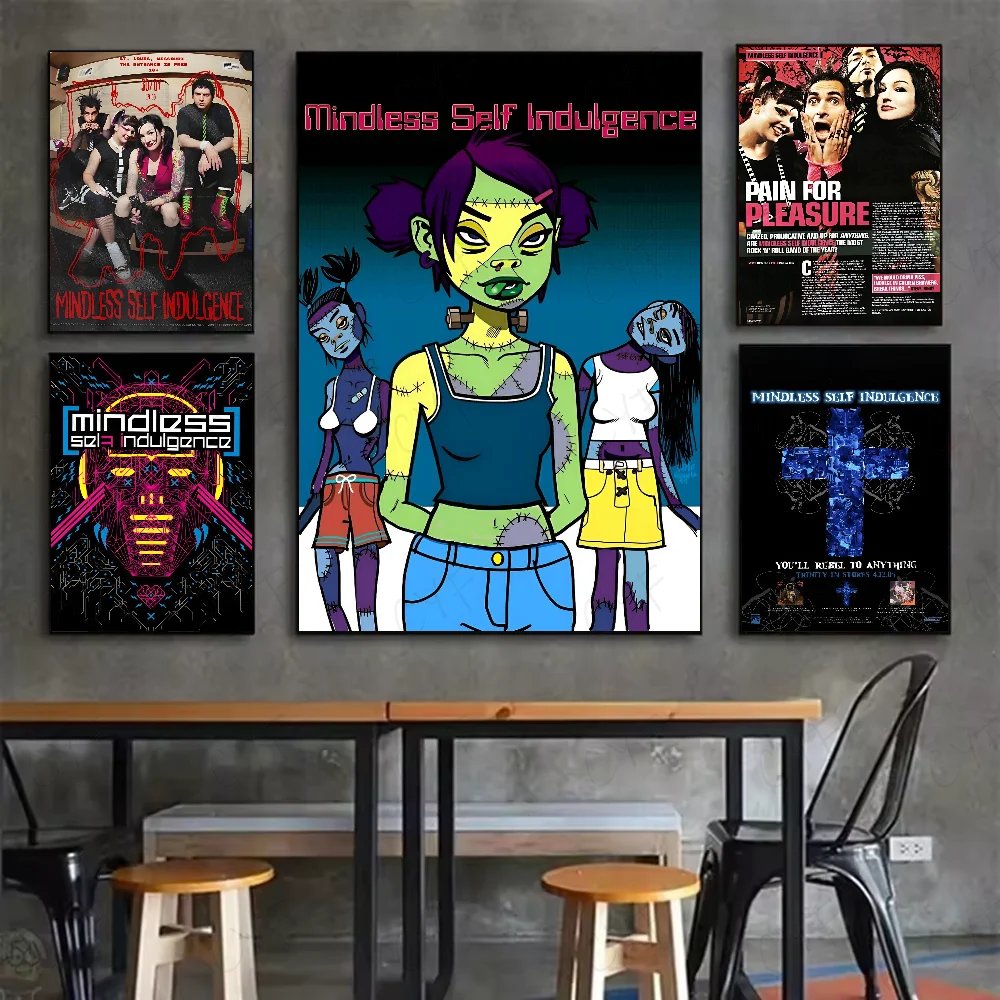 M-Mindless S-Self I-Indulgence band Poster HD art sticky wall waterproof home living room bedroom bar aesthetic decoration