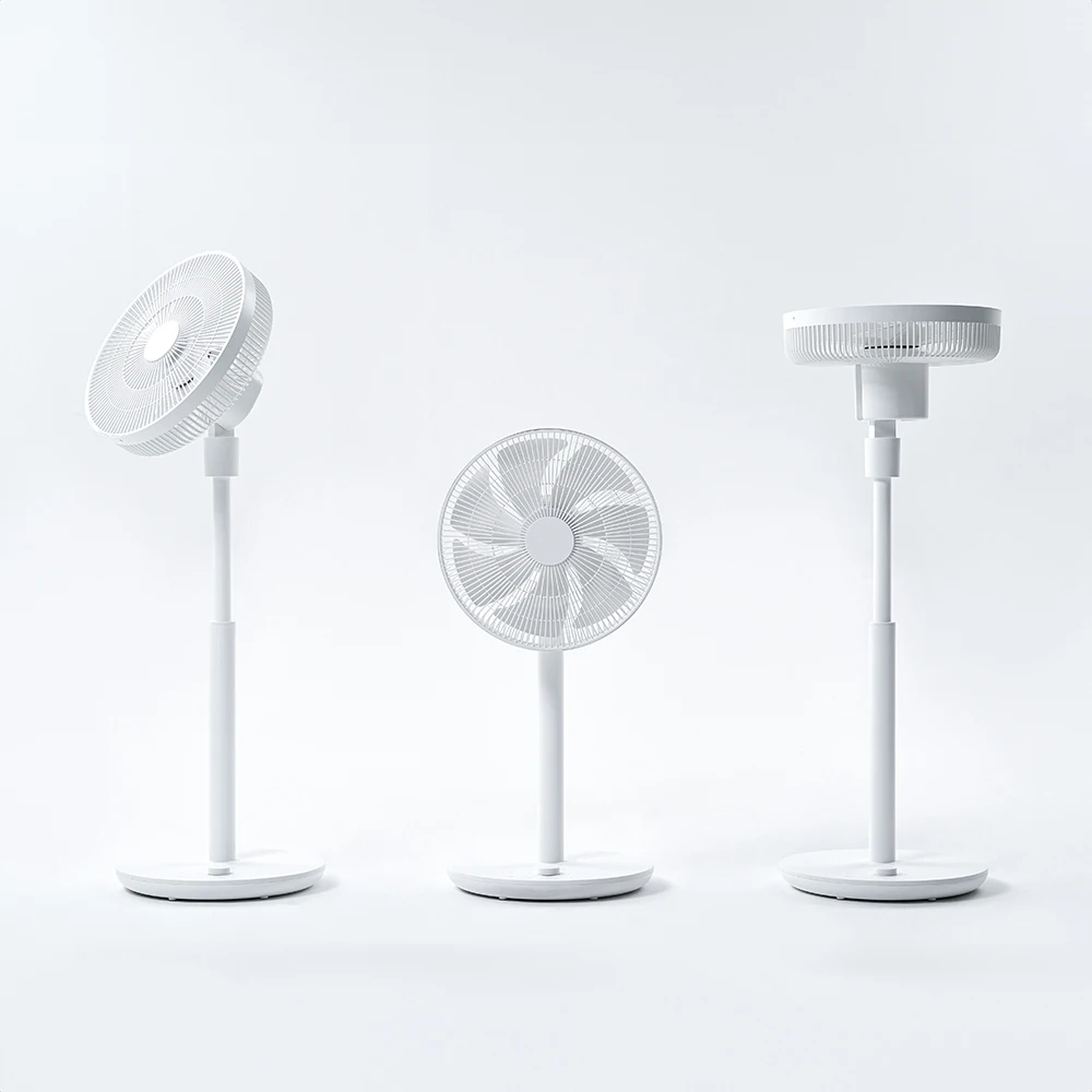 Ventilador de suporte Acdc de carregamento elétrico de pedestal sem fio pequeno de plástico de vento forte extensível de luxo personalizado com Tuya Wifi