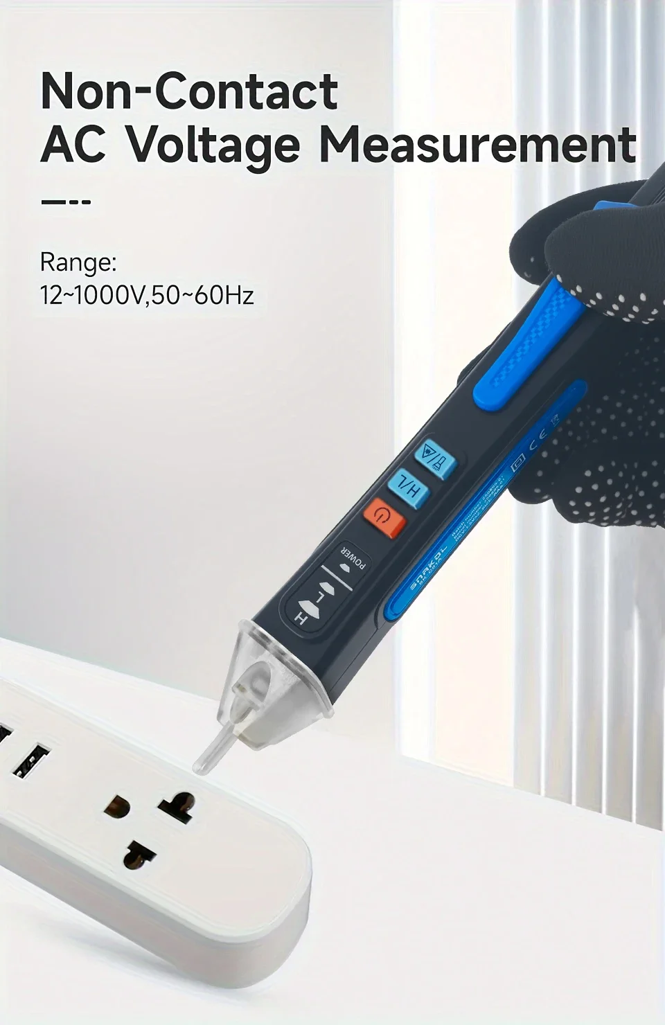 SNAKOL SK-C01A Berührungsloser AC-Spannungsprüfer mit Einstellbarer Empfindlichkeit, Leiter- und Neutralleiter-Fehlerpunktfinder, Elektrischer Teststift – Detail 8