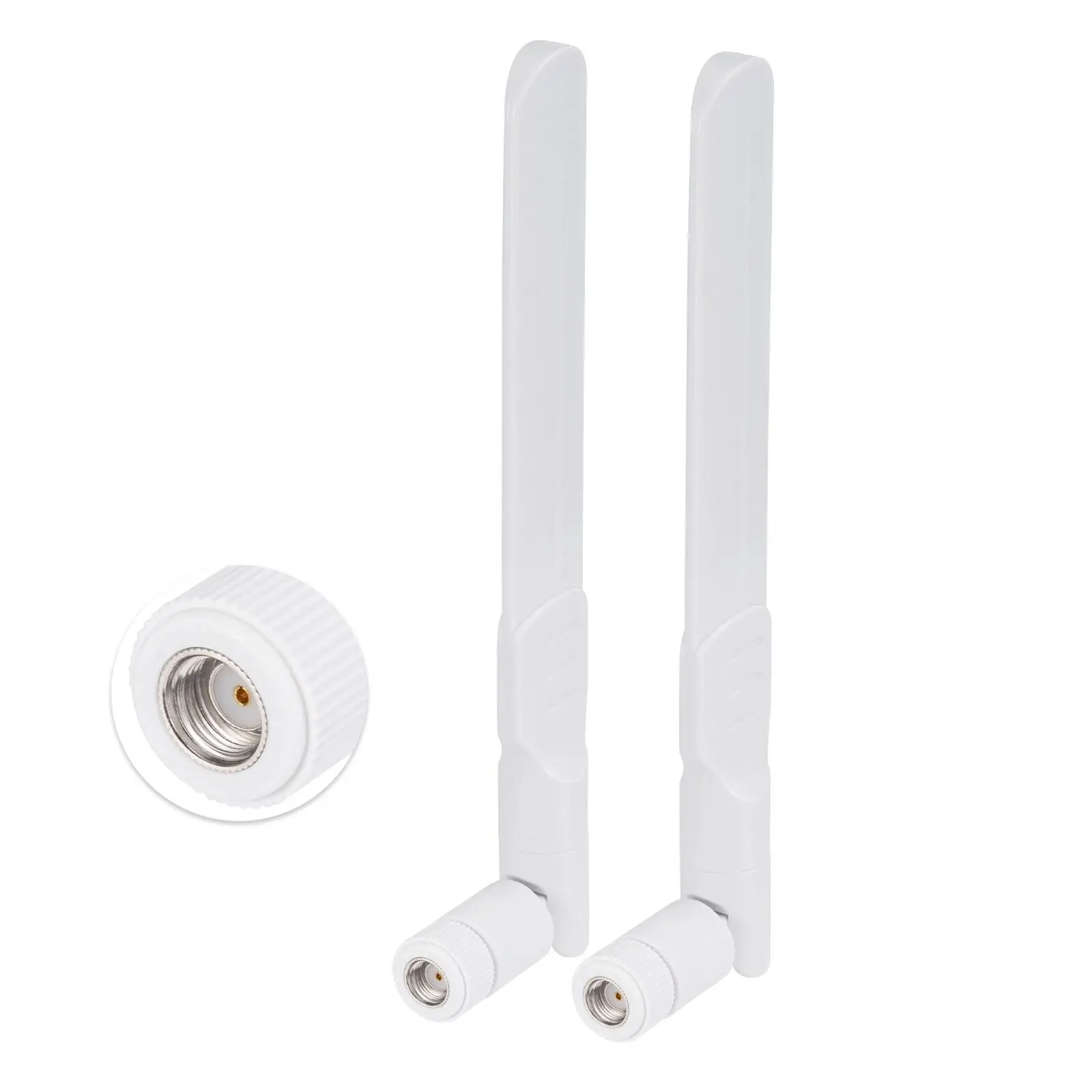 Antena WiFi Dual Band, aksesoris IP Router kamera 2.4G/5.8G RP-SMA wanita putih 16cm untuk kamera IP 2400-5900 MHz 2 buah/set 8dBi