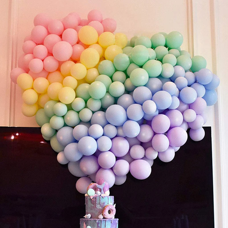 100pcs 5-12\'\' Latex Macaroon Balloon Kids Birthday Wedding Balloons Party Wedding Decoration Sweet Colorful Air Ball Arch Baloon