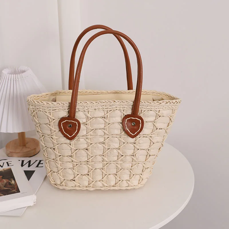 Borsa da donna in paglia con nappe bohémien borse a tracolla in vimini intrecciate in Rattan di grande capacità Totes Casual Summer Beach grandi borse 2023