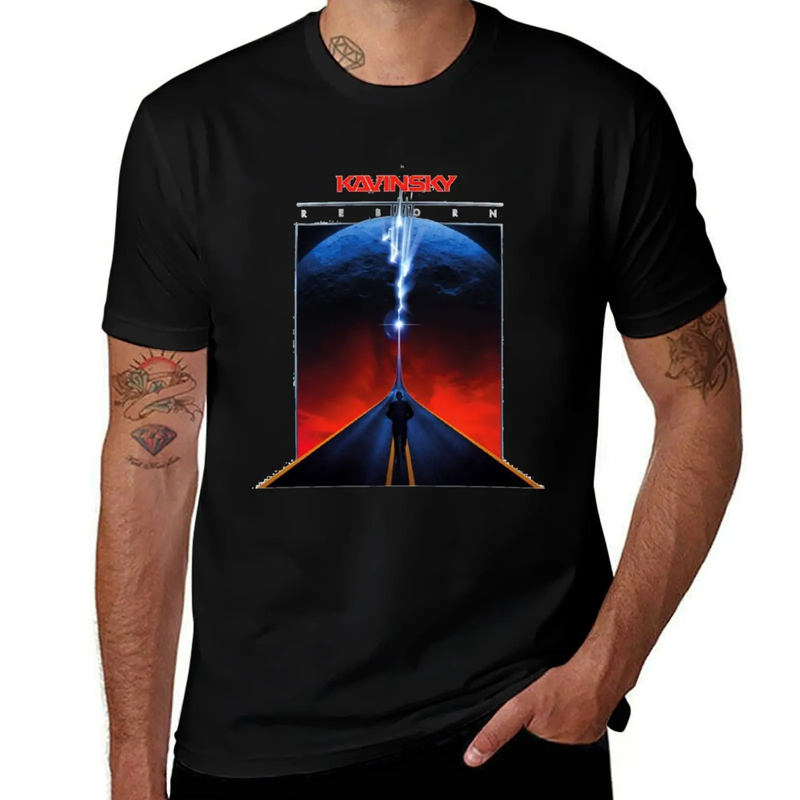 Walking alone Kavinsky Reborn T-Shirt Art Pattern Printed Casual Top T-Shirt