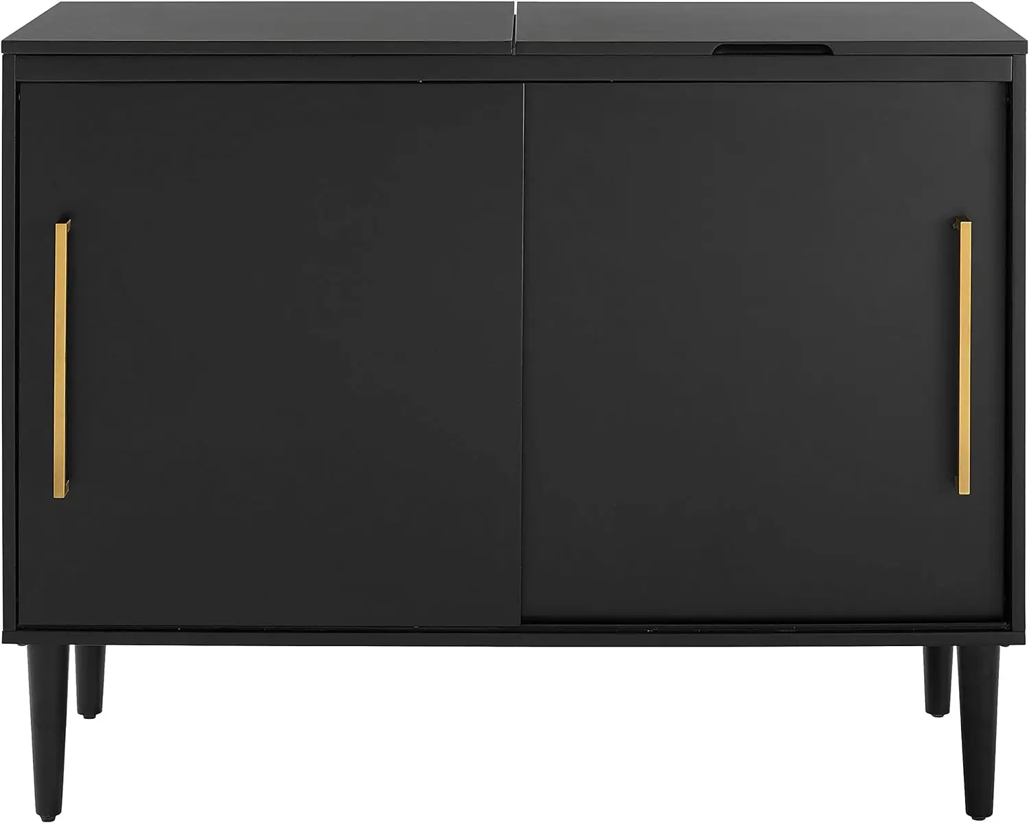 Crosley Furniture Everett Mid-Century Modern Media Console, Matte Black