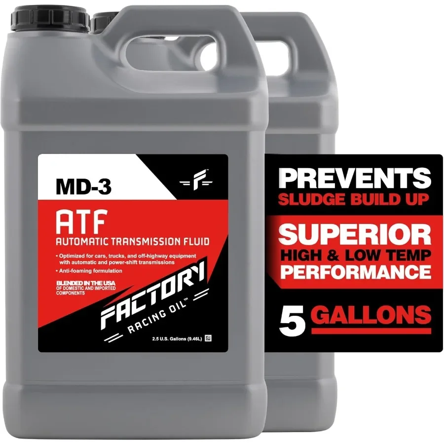 

Заводское гоночное масло 214799 Twin Pack ATF MD3 Жидкость для автоматической трансмиссии 5 галлонов 2x2,5 галлонов Бутылки