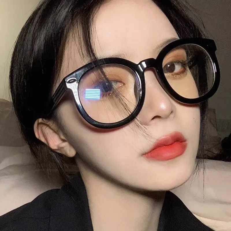 Oversized Frame Myopia Glasses Men Women Round Black Short-sighted Eyeglasses Optical Spectacle Eyewear Diopter -0.5 To -6.0
