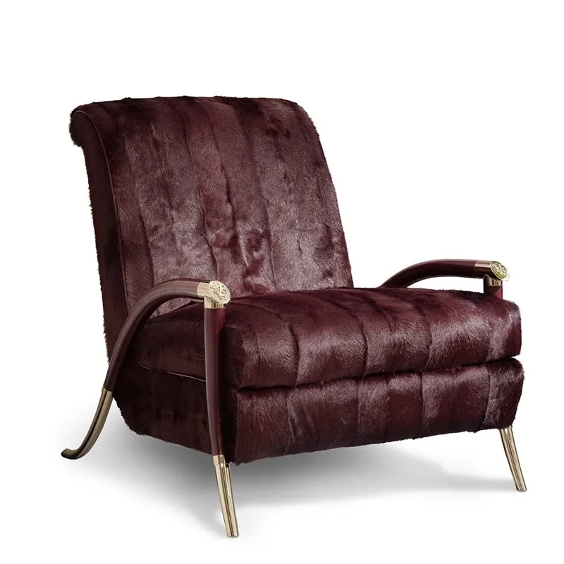 Italian light luxury leisure chair Italian sofa chair model house villa single chair