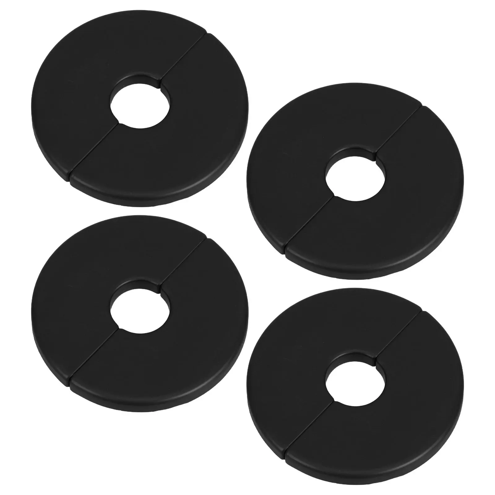 4Pcs Black Decorative Radiator Pipe Covers Round Split Flange Design for 15-16Mm Water Pipes Wall-Mounted Plumbing Hole Cover