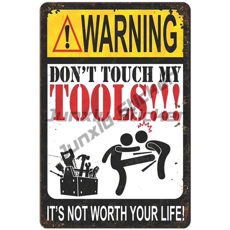 

Creativity WARNING DON'T TOUCH MY TOOLS!!! Car Stickers Decal Anime Cute Car Accessories Decoration Para Coche