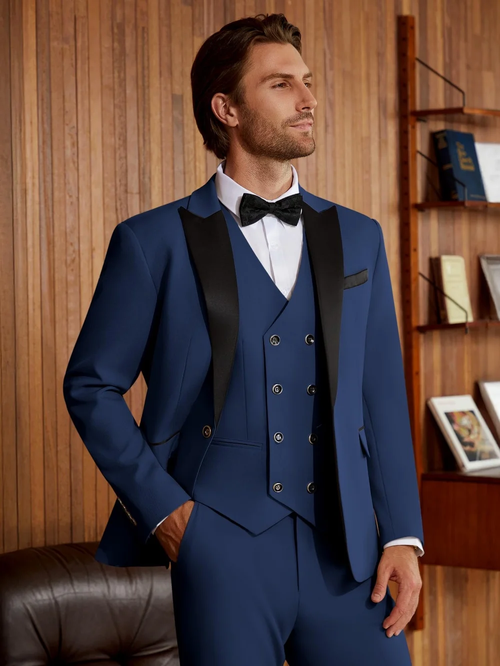 Multi-colors Man Slim Fit Suits 3 Pieces Business Banquet Party Wear Handsome Classic Peak Lapel Suit Set For Men Plus Size
