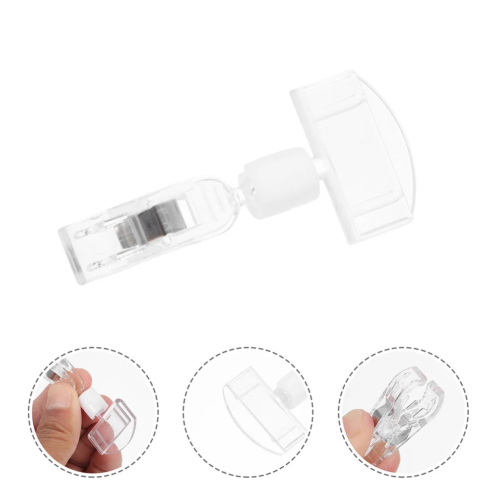 

25 Pcs Advertising Clip Clips Shelf Sign Bracket Holder Retail Storage Labels Acrylic Merchandise Office