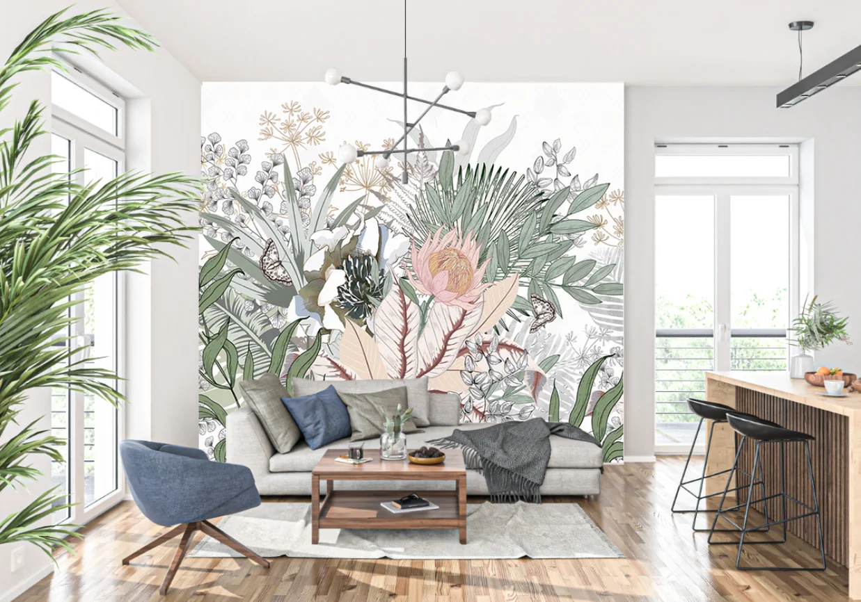 Customized murals modern spring flower wallpaper home decoration living room bedroom countryside plants leaves flowers 3d mural