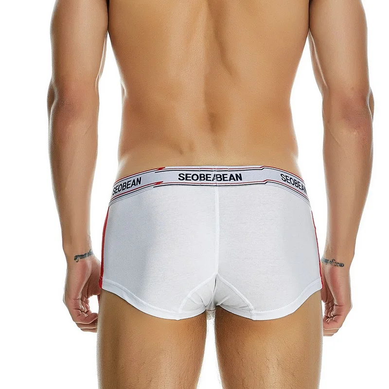 Men's flat leg underwear solid color slim fit, sweat absorbing, breathable and fashionable youth flat leg pants