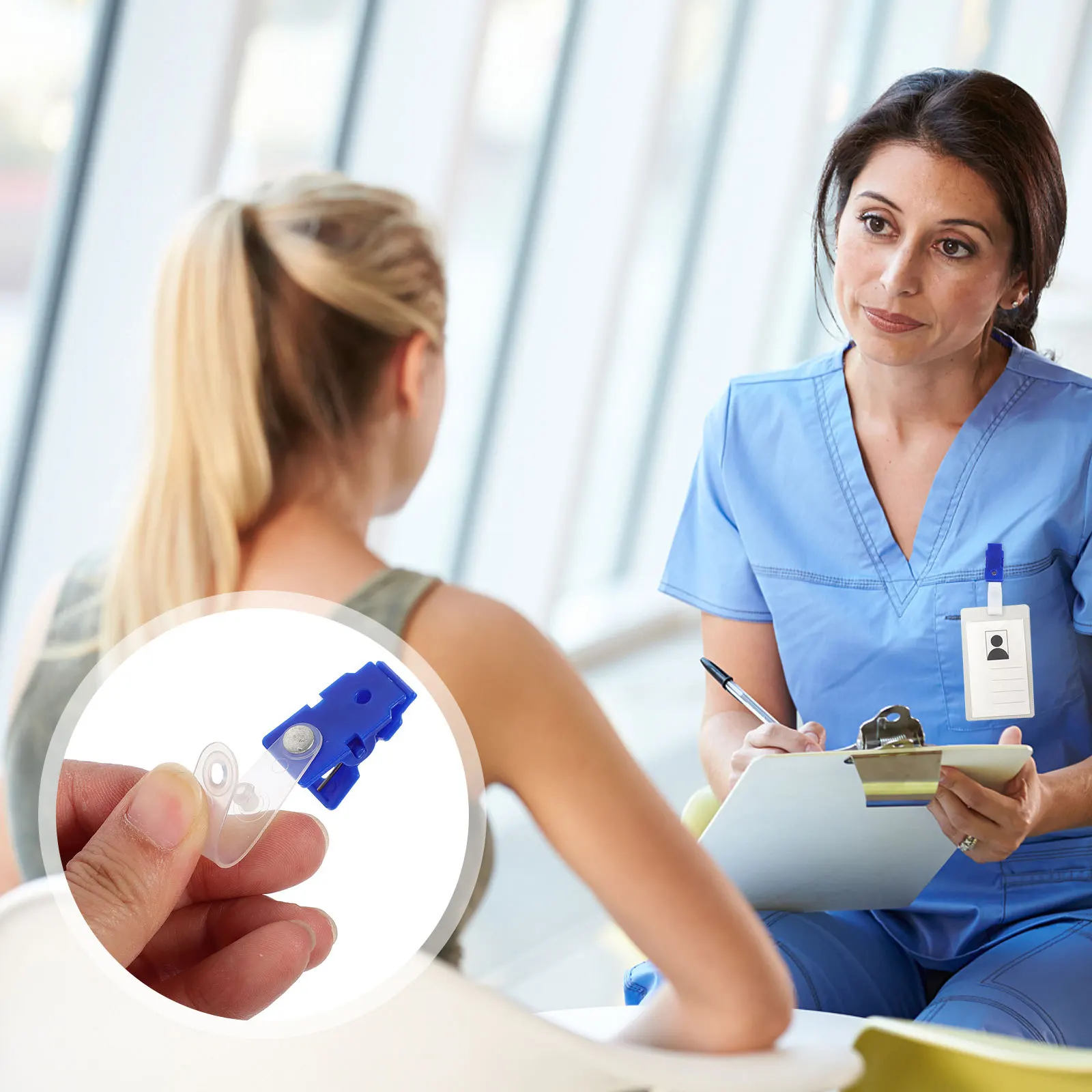 

100Pcs Name Badge Clips Plastic Small Badge Holders Lightweight Sturdy Clip for Work Conferences Lanyard Clips