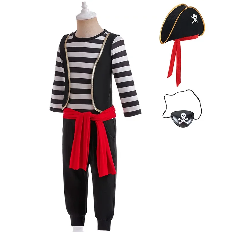 2024 Piraten kostüme für Kinder Halloween Karneval Jack Cosplay Set Jungen Mädchen Piraten Spielzeug Cosplay Zubehör Piraterie Outfits Sets