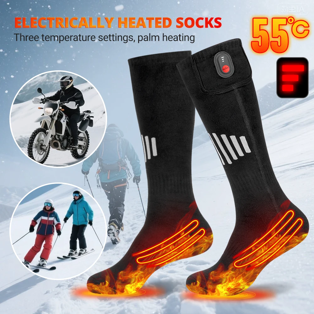 

Winter Heated Socks Rechargeable Heating Socks For USB 5000mah Heated Socks Warmth Outdoor Heated Boots Snowmobile Winter Skiing