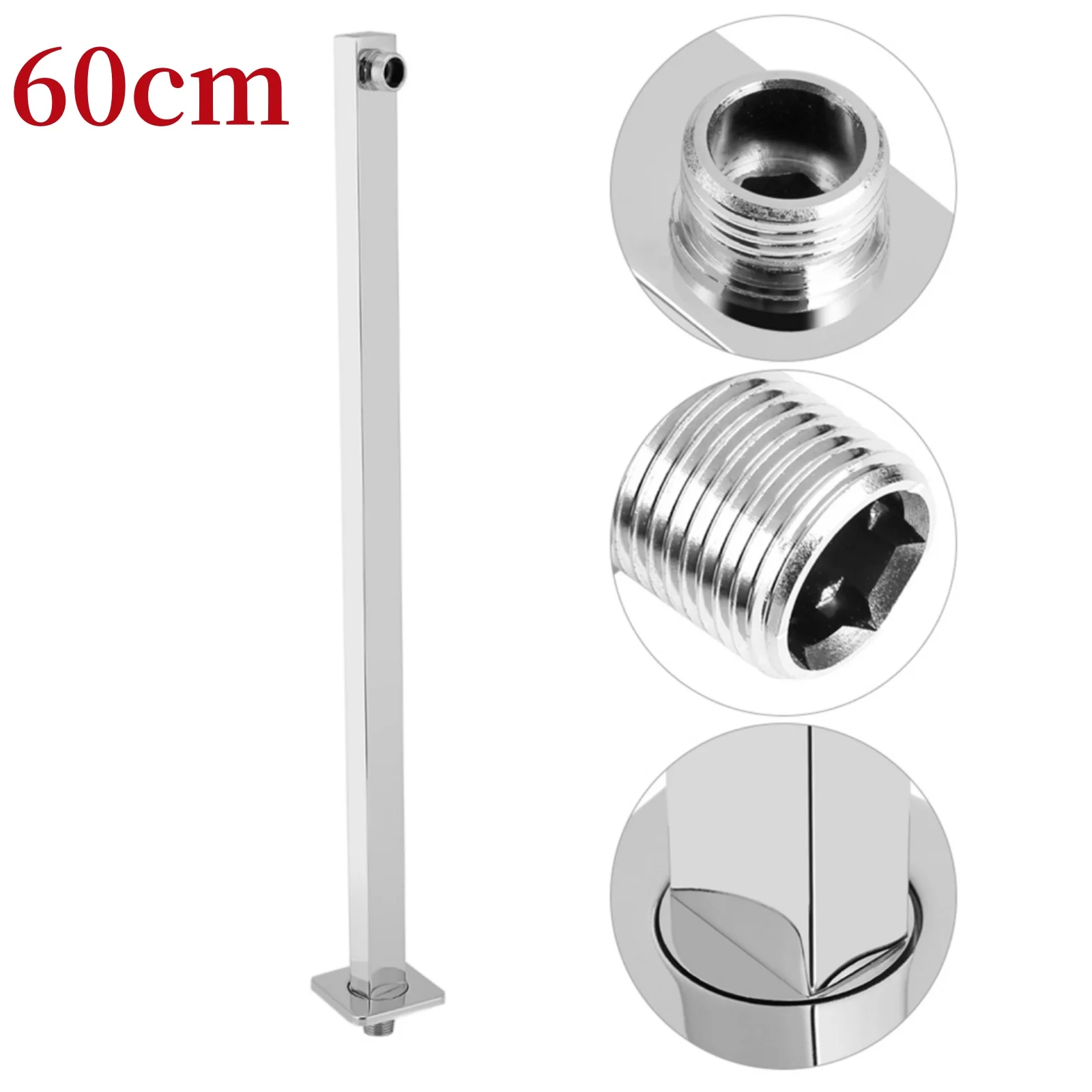 60cm Wall Mounted Shower Extension Arm  Stainless Steel Bathroom Accessories
