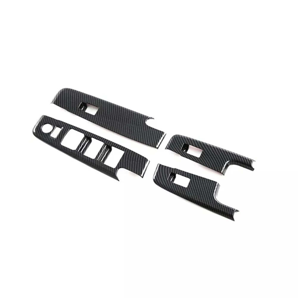 Upgrade Your Vehicle Carbon Fiber Window Lift Switch Panel Trim for Isuzu DMax Dmax 2023 2024 Models with Easy Adhesive Setup