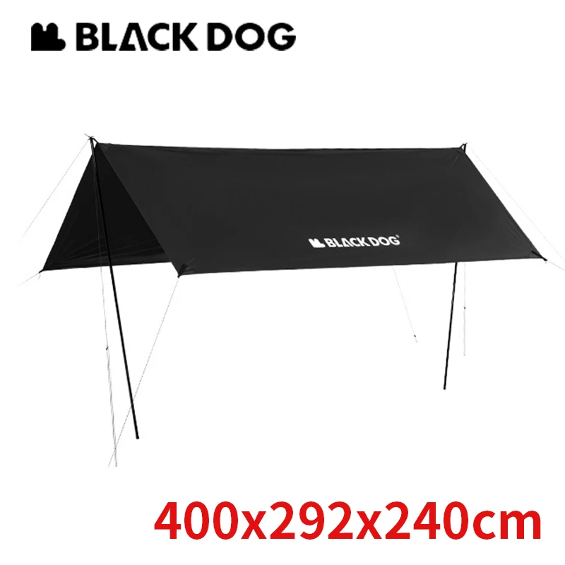 Naturehike BLACKDOG Square Canopy Sunscreen Waterproof Windproof Outdoor Camping Sun Shelter Tarp 8-10 People Large Awning 400cm