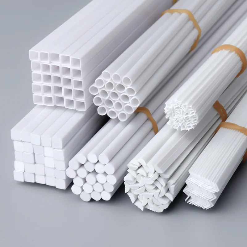 20pcs 50cm ABS Styrene Rod Plastic Pipe Hollow Tube Architecture Tube Square Stick Model Building kits Construction Material