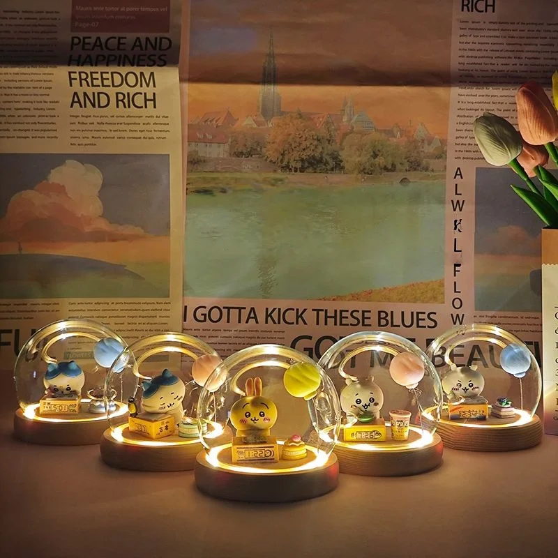 

MINISO Chiikawa Hachiware Night Light New Bedroom Cartoon Small Desk Lamp Anime Kawaii Ambient Light Giving Girls Birthday Gift