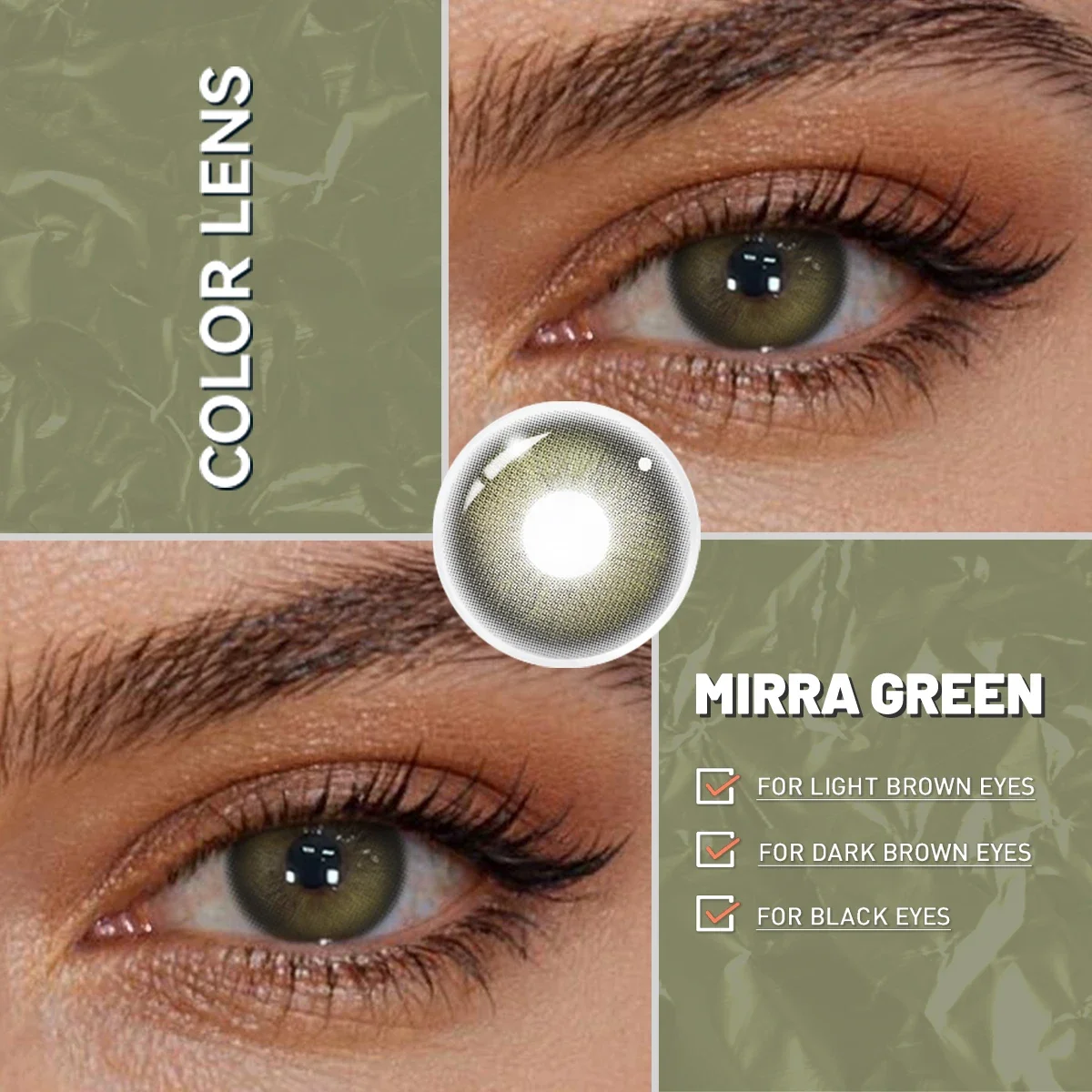 Lalens 14,5mm Farbige Kontaktlinsen für Kurzsichtigkeit Braun 6 Monate Nutzung Weiche Natürliche Augen-Schönheitsfarbkontaktlinsen für Tägliches Kosmetik-Make-up – Detail 9