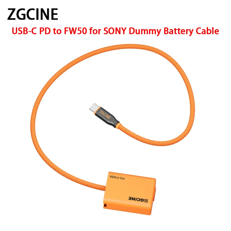 

ZGCINE PD-FW50 USB-C PD к NP-FW50 Манекен аккумулятора с плетеным проводом для Sony zv-e10 A7 A7M2 A7R2 A7S2 A6000 A6300 A6500
