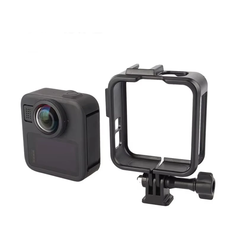 For Gopro Max2 Accessories Extra Cage Frame Case Shell Cold Shoe Protective Protector + Base Mount Long Screw For Go Pro Max 2
