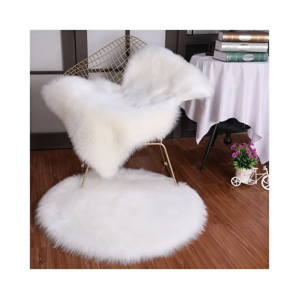 Washable Fluffy Shaggy Long Hair Carpet Floor Protection Non Slip Soft Rugs Faux Fur Bedroom Mats Sheepskin Rug