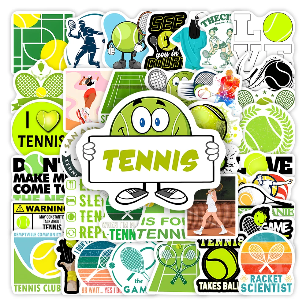 Tennis Sport Sticekrs Kids DIY Toys Gift Waterproof Decal for Scrapbook Journal Diary Laptop Phone Bottle Luggage Bag Decorative