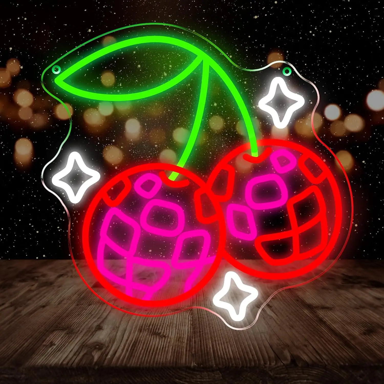 디스코볼 체리 LED 네온 간판, USB 전원 방식,  - Neon Sign Party 리뷰 및 가격