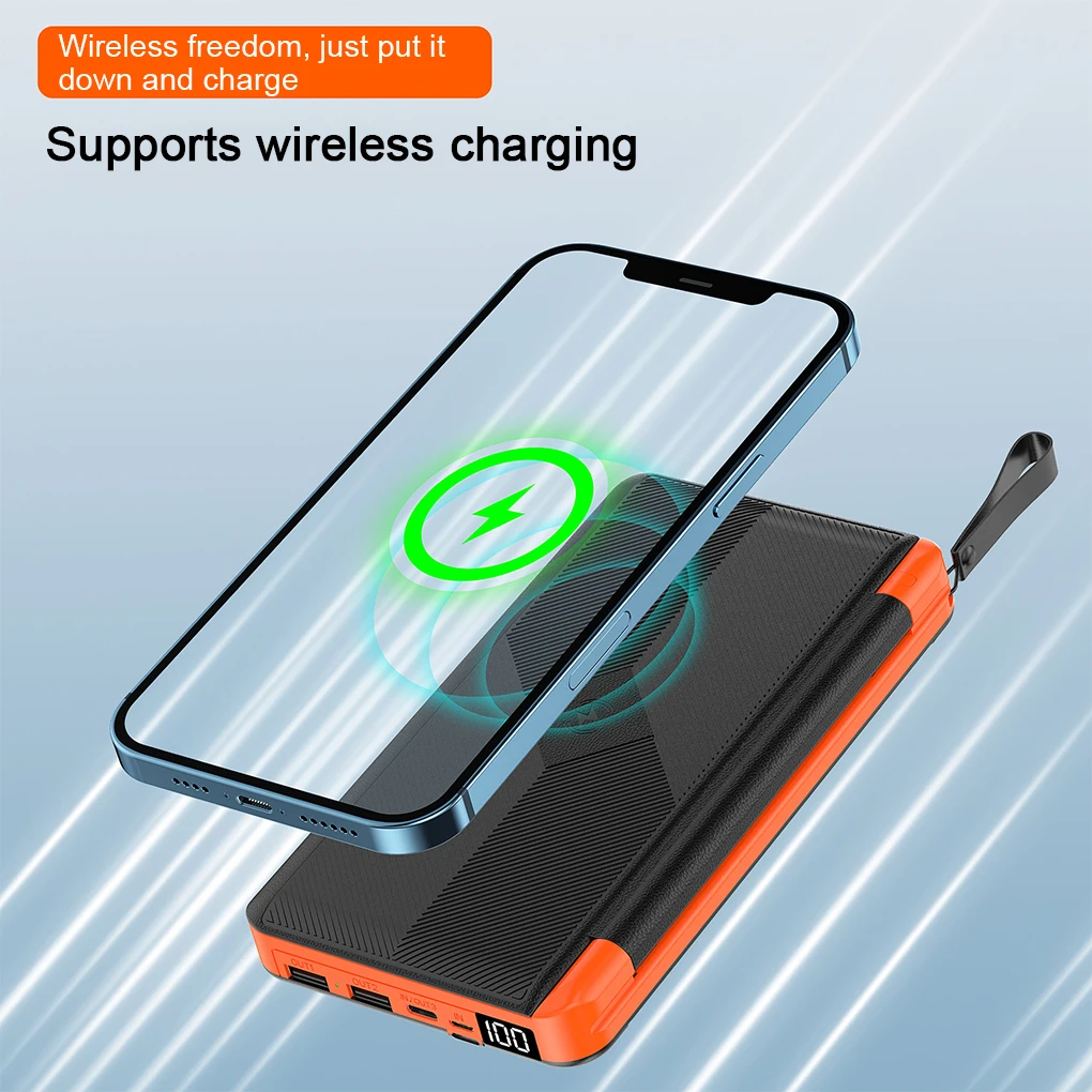 

Складной аккумулятор на солнечной батарее емкостью 20000 мАч с 3 солнечной панелью Qi, беспроводное зарядное устройство Powerbank для iPhone 15 14 13 Huawei Xiaomi Poverbank