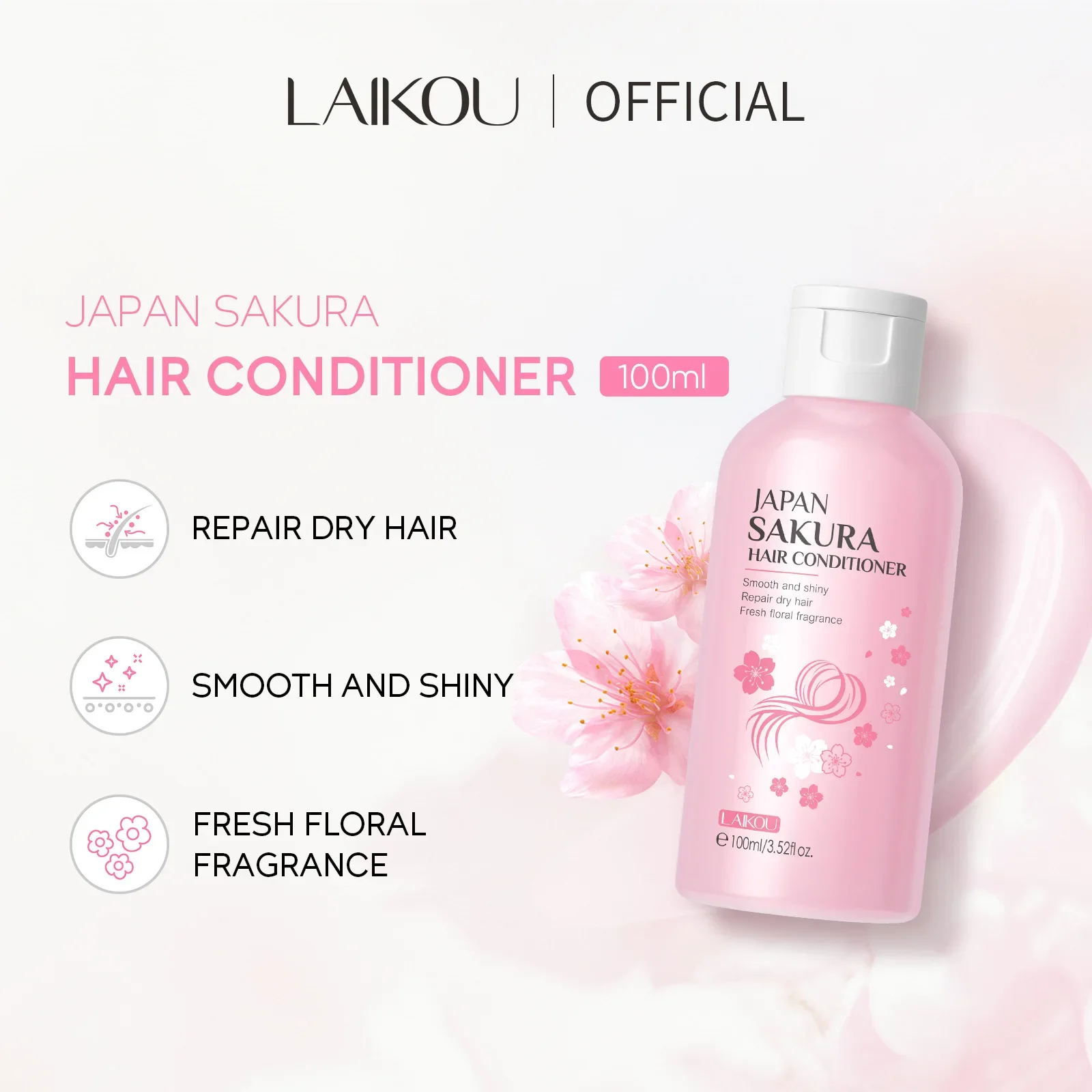 

LAIKOU Japan Sakura Hair Conditioner Complex Oil Hair Care Repair Damaged Hair Repair Serum Oil Anti Hairs Loss