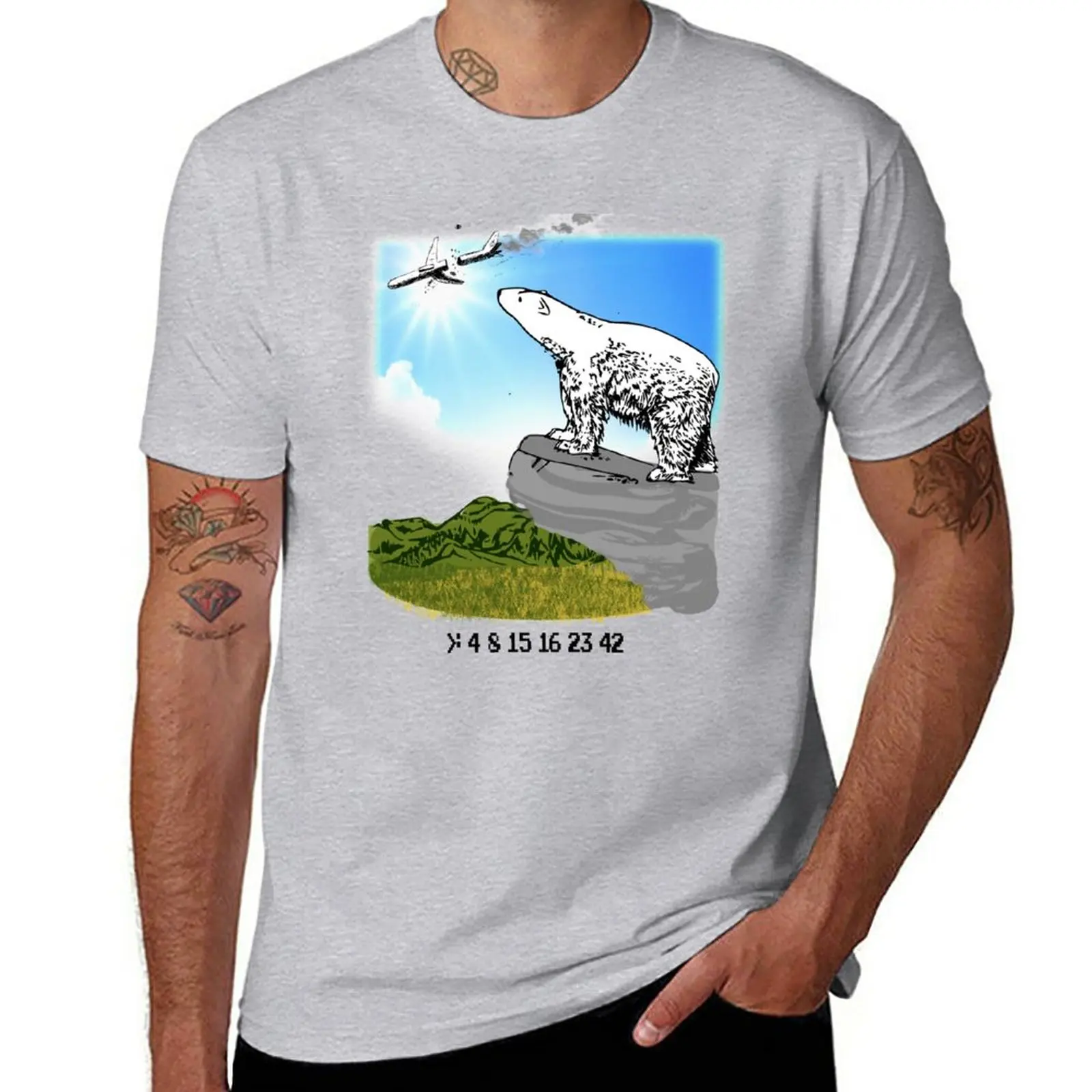 New Polar Bear - welcome to lost island T-Shirt summer tops plain t-shirt boys animal print shirt t shirts for men cotton