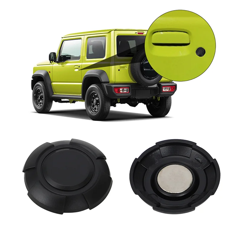 แผ่นครอบกุญแจประตูรถแม่เหล็ก2ชิ้นสำหรับ Suzuki Jimny JB64 JB74 2019-2022ฝาครอบล็อคประตูอุปกรณ์ภายนอก