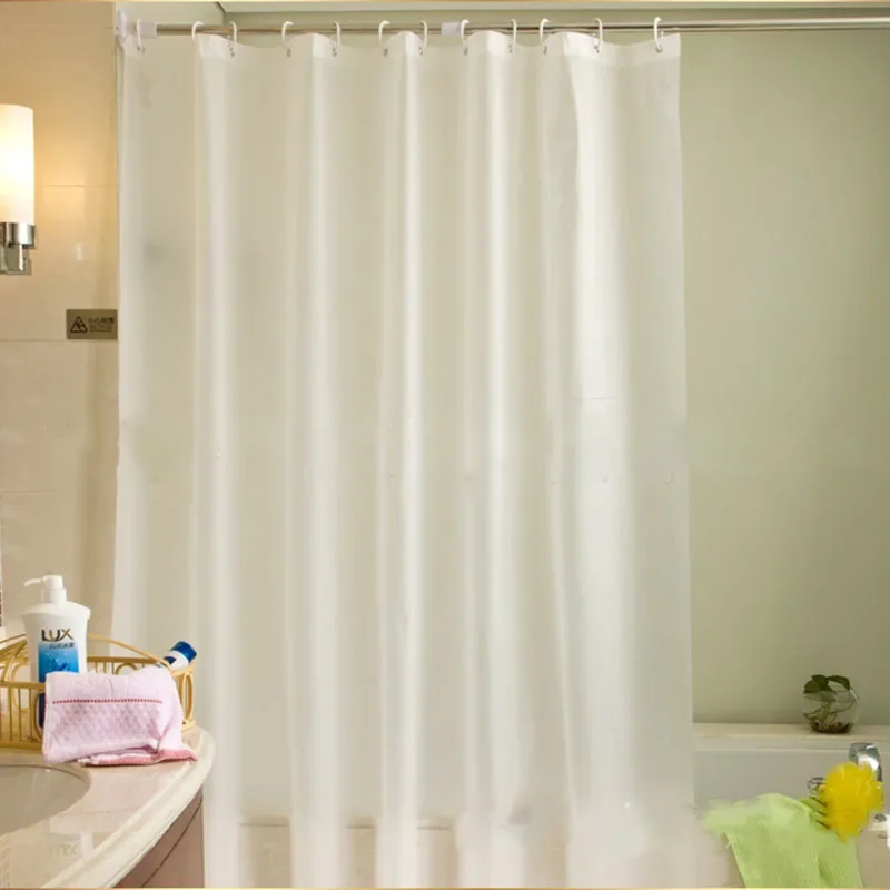 Solid color waterproof shower curtain 2 meters long bathroom curtain White/Ivory/transparent douchegordijn