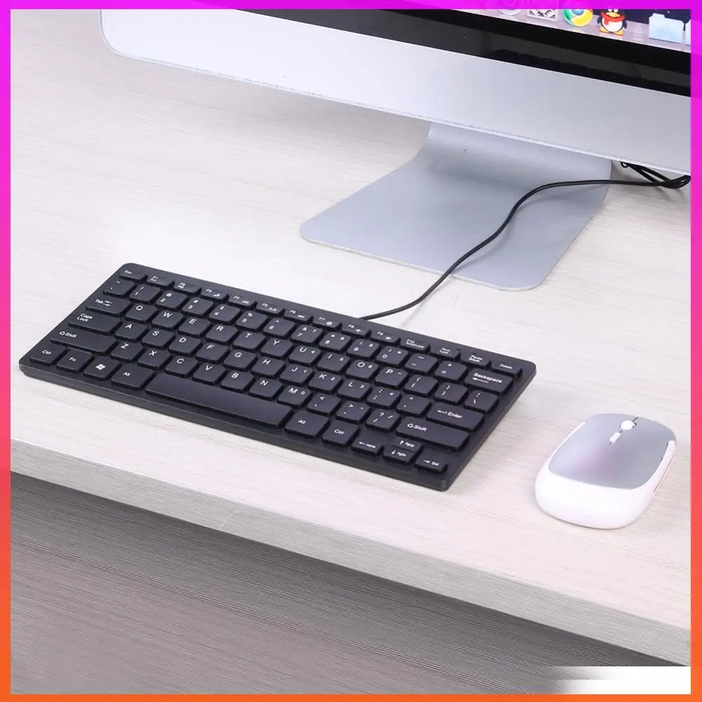 Keyboard Classic Delicate K1000 Super Slim USB Mini Multimedia Wired Keyboard 78 Keys Kaypad for Notebook