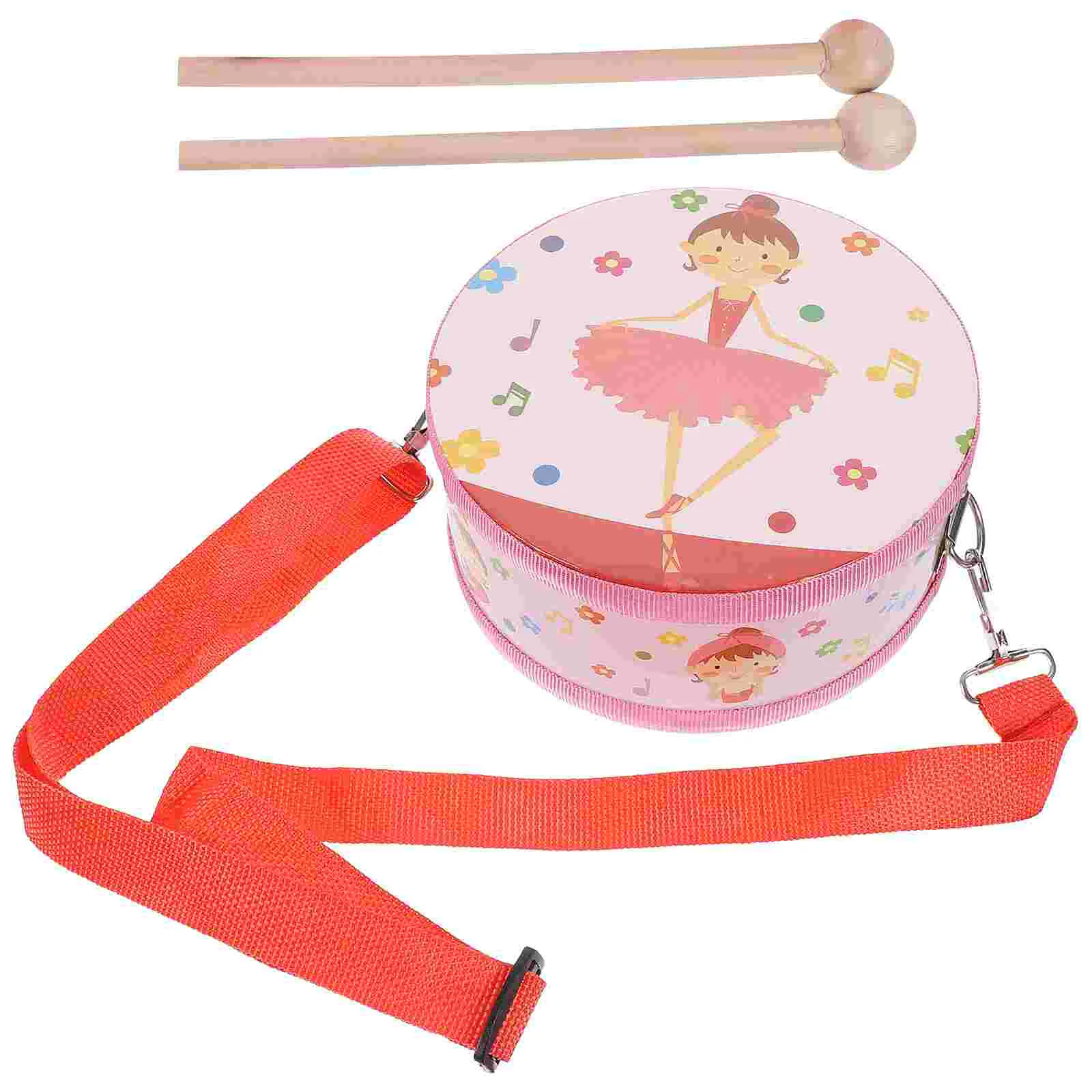 Childrens Toys Percussion Knocking Musical Instrument Wood Drum Educational Early Pink Kids Baby