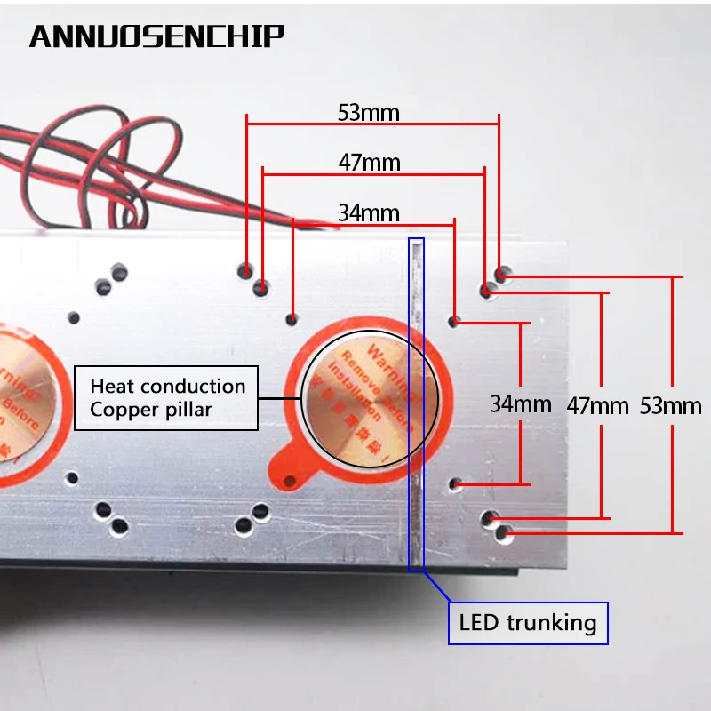 DC12V Aluminum Heatsink with for 20W 30W 50W 70W 100W 120W High Power Led COB CHIP Radiator