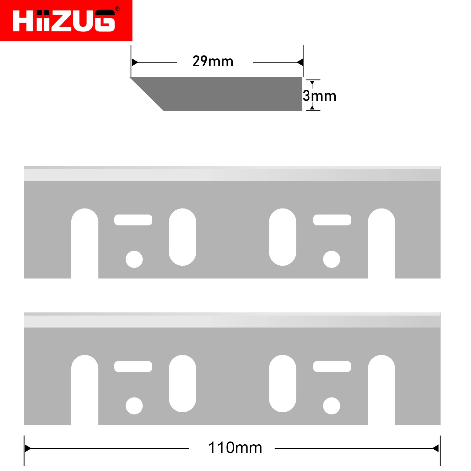 Imagem -03 - Makita-lâmina Plaina Elétrica Portátil 110x29x3 mm 1911b 1912b 1002ba Ferramentas para Madeira Hss Peças