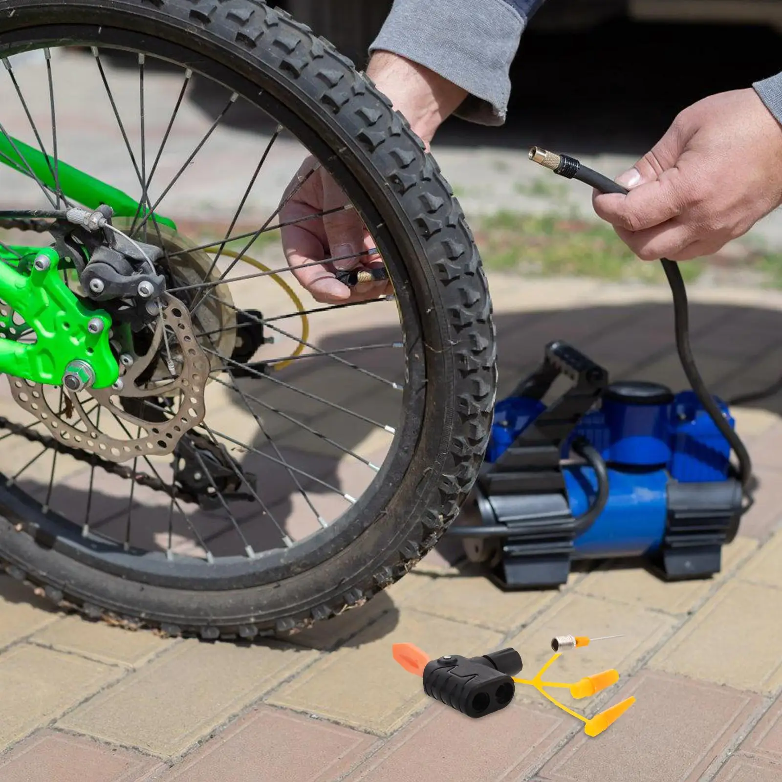 5 قطعة دراجة الإطارات مضخة محول فوهة للضاغط الذاتي التبديل DualUse تضخيم فوهة الهواء صمام متوافق الدراجة