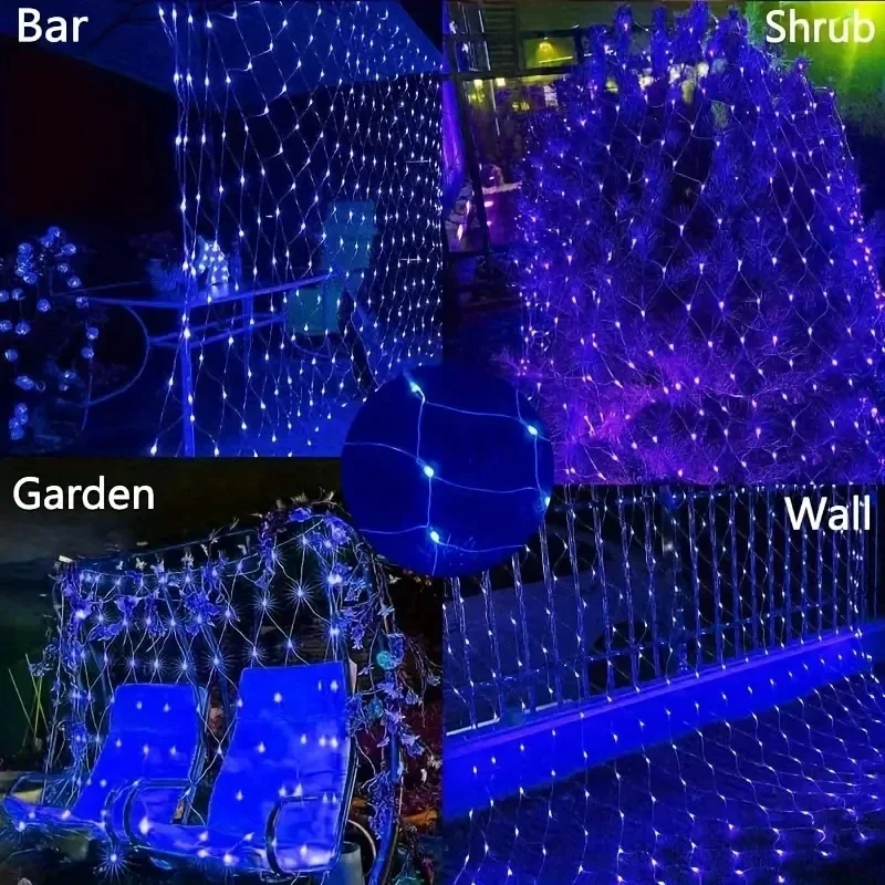 6 m 3 m di larghezza luci a rete a LED solari tenda da fata per esterni festa di nozze decorazione ghirlanda di Natale di Halloween