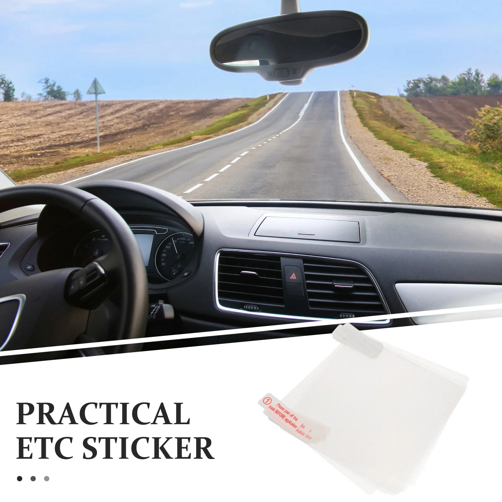 10pcs Car ETC Sticker Double Sided Static Transparent Adhesive Tape for Windshield Vehicle Decal Automotive Accessory