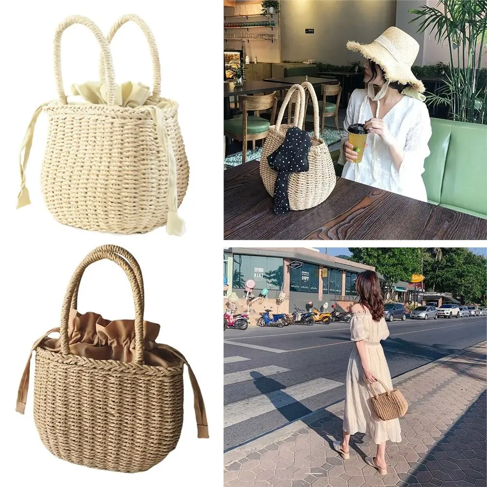 2024 Women\'s Straw Bag Summer Handwoven Vine Bag Wallet Willow Beach Bag Bohemian Bali Handbag