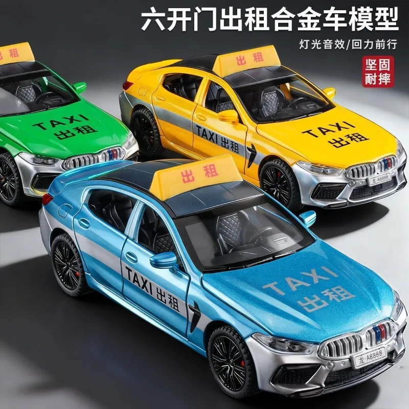Modelo de Taxi a Escala 1:32 de Aleación Fundida a Presión con 6 Puertas Abatibles y Opciones Multicolor para Colección, Regalo, Decoración del Hogar