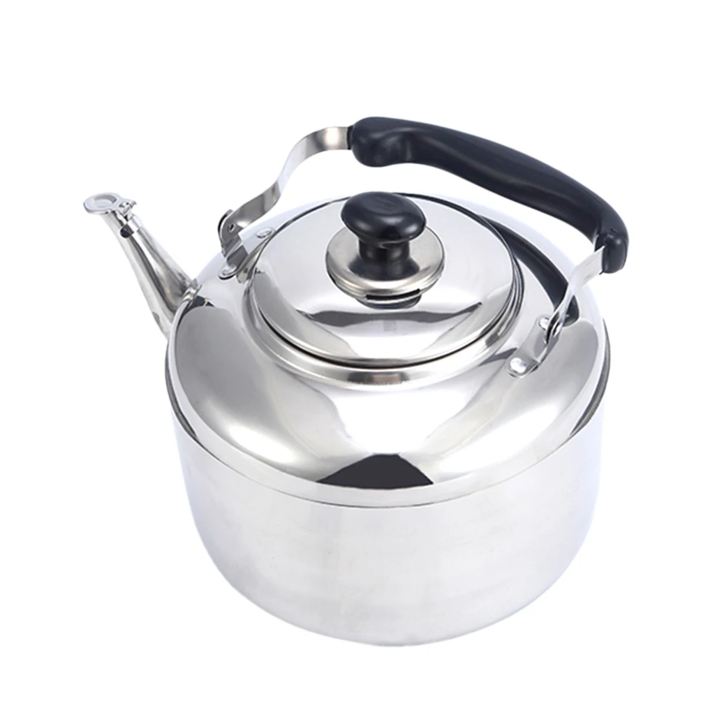 Whistling Kettle Stainless Steel Sturdy Grooved Handle Water Boiler for Home Kitchen Camping Stove Use