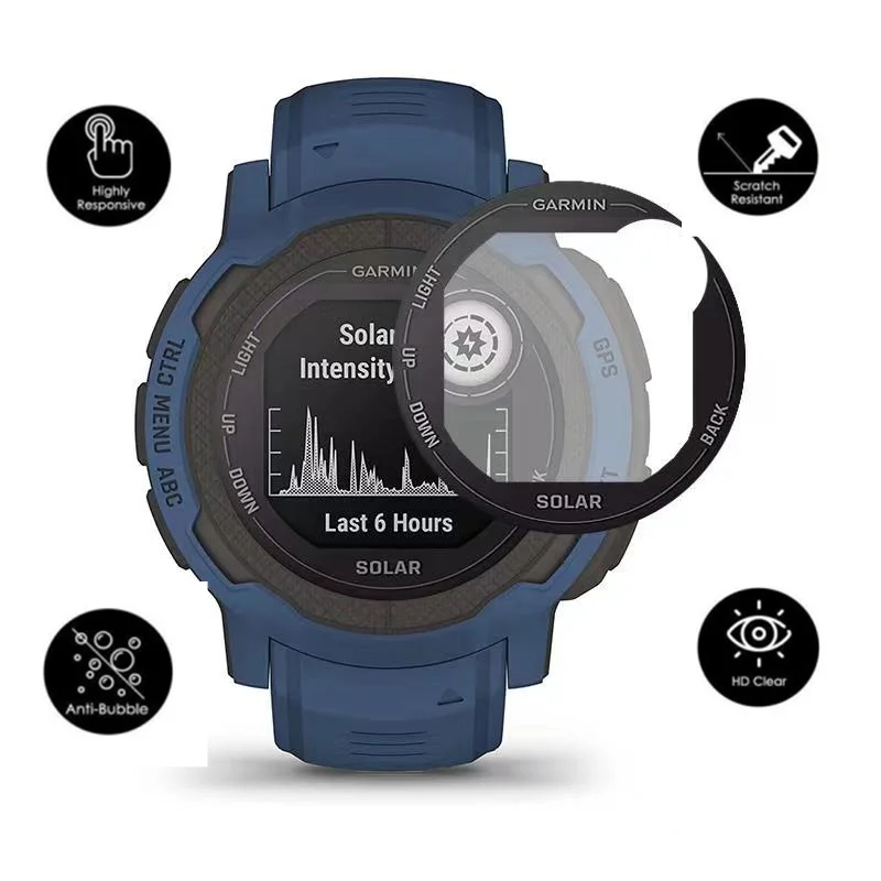 Película protetora para garmin instinto 2 2s, pulseira de smartwatch 3d, película protetora de tela (vidro não temperado), 1 peça/2 peças