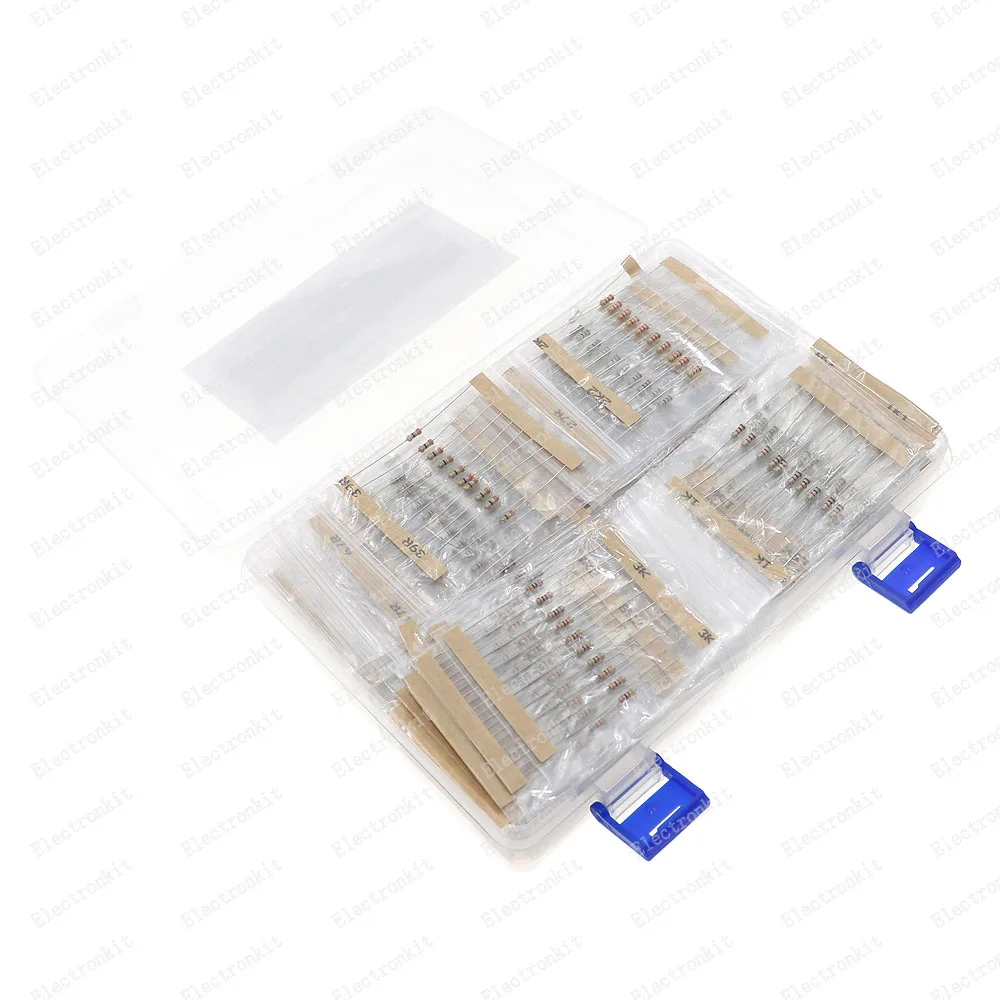 1700pcs 1/4W 5% 170Values 0 -22M ohm Carbon Film Resistors Assortment Kit Box Electronic Components pack