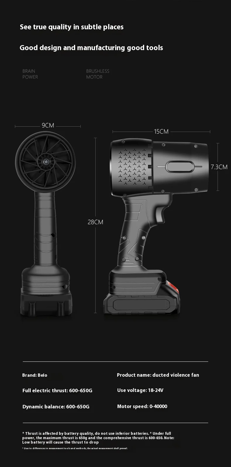 Imagem -06 - Wind Velocidade Blower para Makita Turbine Third Turbine Strong Wind Blower 140 m s xl 140000rmp