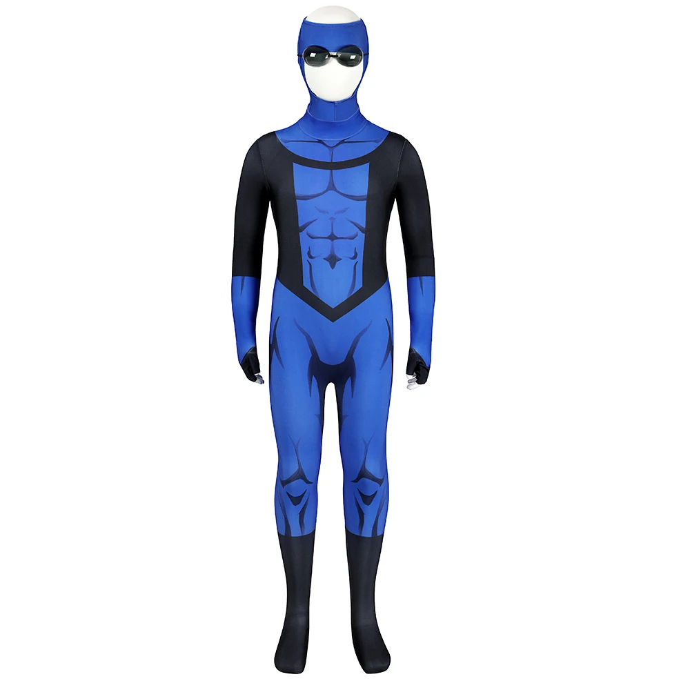

Boys Mark Grayson Cosplay Jumpsuit Eyeglasses Headgear Invincible Costume Kids Set Outfits Halloween Dress Up Party Suit Child